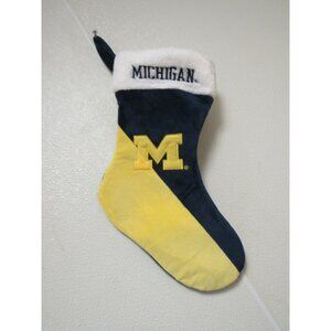 NCAA Michigan Wolverines Logo Embroidered on 18″ Yellow/Blue Christmas Stocking